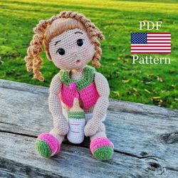 amigurumi doll crochet pattern for baby doll lilibet, pdf english crochet toys pattern