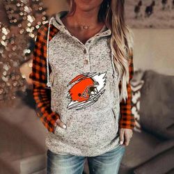 cleveland browns shoulder print hoodie