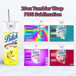 bitch spray bundle 5 designs, bitch be gone 20oz tumbler wrap png file for sublimation, rainbow bitch spray