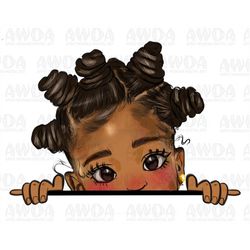 peekaboo black girl afro bantu knots png sublimation design download, afro girl png, afro american girl png,afro baby pn