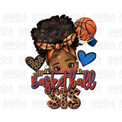 basketball sis black peekaboo girl png sublimation design download, afro girl png, afro american girl png, basketball pn