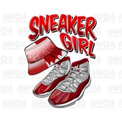 sneaker girl red sneakers png sublimation design download, sneaker life png, sneaker png design, hand drawn sneaker png,