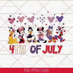 funny disney 4th of july png, mickey and friends independence day png, disney patriotic, disney balloons usa flag png