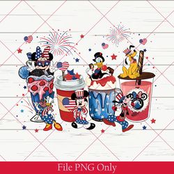 retro mickey and friends 4th of july png, disney independence day png, disney patriotic png, disney family trip 300dpi