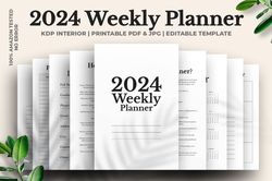 2024 weekly planner kdp interior