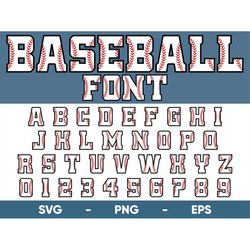 baseball font with stitches, college font svg files for cricut and silhouette, varsity font, sport alphabet letters png,
