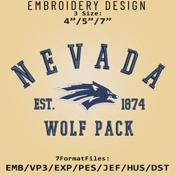 nevada wolf pack embroidery design, ncaa logo embroidery files, ncaa wolf pack, machine embroidery pattern