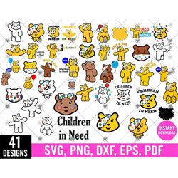 children in need svg bundle, children in need, pudsey bear, red nose day, charity raising svg, children in need svg png,