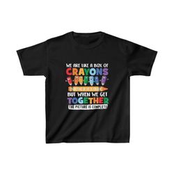 back to school teacher we are like a box of crayon shirt, back to school shirt, crayon shirt