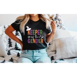 halloween keeper of the gender shirt, gender reveal party outfits, gender reveal shirt, team boy team girl baby reveal,