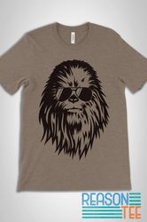 chewbacca sunglasses shirt, star wars shirt, custom disney shirts, chewie shirt, star war ear shirt, galaxy's edge chewb
