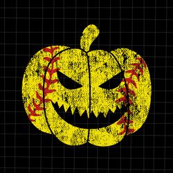 pumpkin scary baseball svg, softball player scary pumpkin svg, pumpkin baseball scary svg, softball pumpkin halloween pn