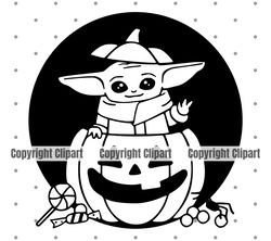 baby yoda halloween svg, happy halloween svg, baby yoda pumpkin svg, halloween cut file , instant download