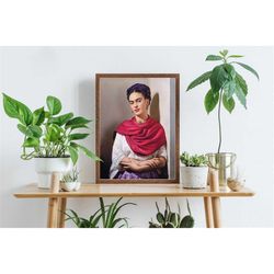 frida kahlo vintage bright photo poster wall art, 5 sizes available!