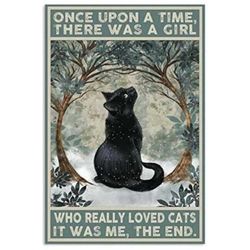 once upon a time there was a girl who really loved cats it was me the end canvas poster vintage print wall art decor unf