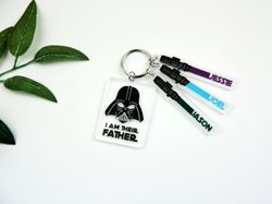 i'm their father keyring | personalized name keychain | custom name lightsaber | star wars keychain | father's day gift