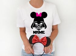 custom disney star wars shirts,darth vader couple shirts with customized names,personalized star wars tee,mickey and min