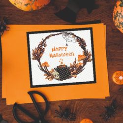 cross stitch pattern happy halloween simple cross stitch