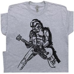 star wars guitar t-shirt, stormtrooper band shirt, darth vader starwars c3-po r2-d2 d-o funny parody t-shirt, storm troo