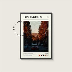 los angeles poster - california - digital watercolor photo, painted travel print, framed travel photo, wall art, home de