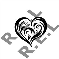 open heart instant downloads in black & white 3-svg, 3-png, digital download for t-shirts and more
