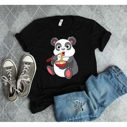 panda ramen shirt, panda shirt, panda bear t-shirt, panda gifts, ramen gifts, japanese panda, japanese ramen, kawaii pan