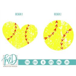 softball svg - grunge softball svg - grunge softball heart svg - grunge svg - distressed softball svg - distressed svg -