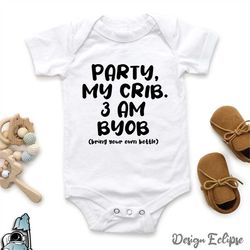 bring your own bottle baby bodysuit, baby shower gift, funny baby clothes, infant clothing, newborn gifts, baby party gi