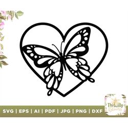 Heart butterfly svg, Papercutting Template, Machine Cutting, butterfly svg, T-shirts, digital file, Cutting File, Clipar