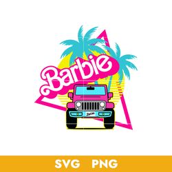 pink baby doll jeep car svg, retro palms and sunset svg, barbie girl svg, barbie svg, png digital file