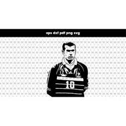 zinedine zidane decal, sticker for car svg files, for cricut design poster, vintage sweatshirt zidane shirt pattern pdf,