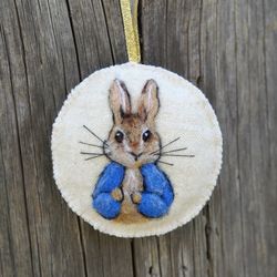 peter rabbit ornament, wool needle felted ornament,beatrix potter, christmas ornament