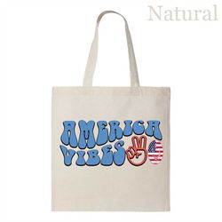 american vibes tote bag, american bag, freedom tote bag, patriotic gift bag, republican tote bag, 4th of july gift, memo