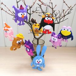 felt monsters, monsters toys, felt bunny ornament, owl decor, felt deer, teddy bear, kikoriki, felt christmas ornaments