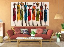 african wall art african woman african canvas art ethnic canvas masai wall art abstract african art ready to hang