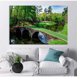 golfclub canvas wall art golfing course print amen corner golfgifts golfclub decor large canvas art  masters golf  ready