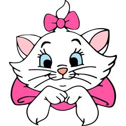 Marie Svg, White Cat Svg, White Kitten Svg, Pink Bow Svg, Donut Svg, Marie Cat Svg, Cat Lovers Svg, Disney Cat, Marie Ca