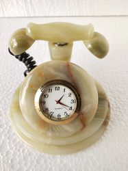 marble telephone table clock