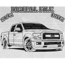 Ford F-150 SVG Pick up Truck PNG SVG, cut file, drawing ,Illustration, raptor Vector,Ford F-150 png, ford ranger raptor