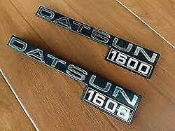 datsun 1600 pickup truck side fender emblem 2 piece