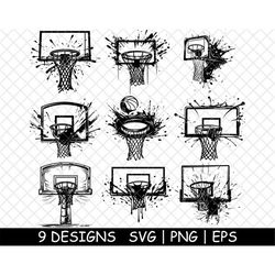 basketball hoop goal net rim street slam dunk outdoor png,svg,eps,cricut,silhouette,cut,engrave,stencil,sticker,decal,ve