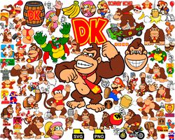 donkey kong svg bundle, donkey kong svg, mario svg png, donkey kong retro svg, game svg