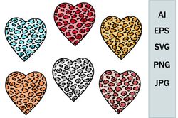 about heart print leopard romantic decor eps  svg   png  jpg  graphic