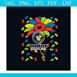 be kind sunflower puzzle autism awareness svg, awareness svg, autism svg, autism flower svg, autism awareness svg, autis