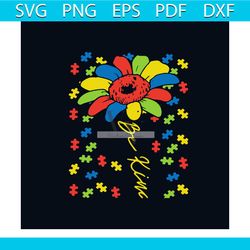 be kind sunflower puzzle autism awareness svg, awareness svg, autism svg, autism flower svg, autism awareness svg, autis