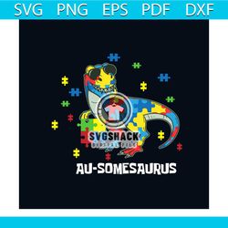 ausomesaurus trex dinosaur autism awareness svg, autism svg, autism awareness day svg, awareness svg, ausomesaurus svg,