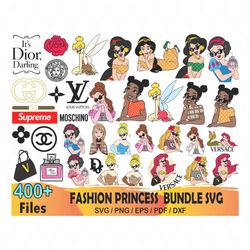 400 fashion princess bundle svg, disney svg, brand logo svg
