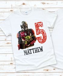 boba fett  shirt with name and digit, boba fet birthday shirt, star wars birthday shirt with name, mandalorian shirt wit