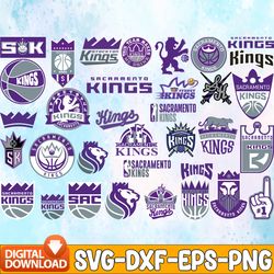 Bundle 34 Files Sacramento Kings Basketball Team svg, Sacramento Kings svg, NBA Teams Svg, NBA Svg, Png, Dxf, Eps, Insta