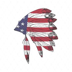 feather american flag svg